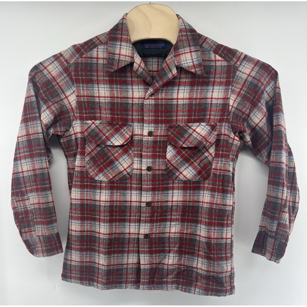 Vtg Pendleton Mens Medium Loop Collar Wool Shirt … - image 1